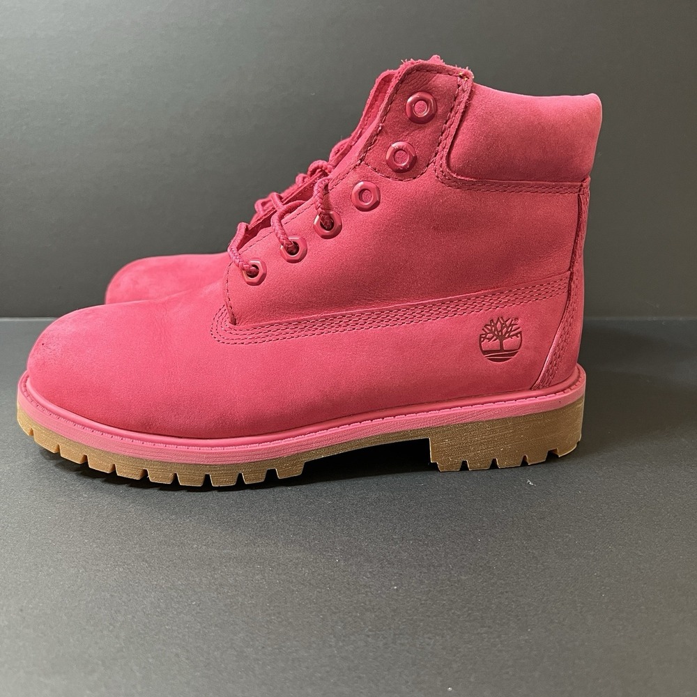 Timberland Kids Pink Nubuck Lace-Up Boots